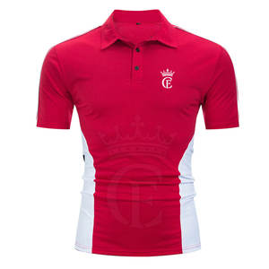 Hombres de calidad superior para camisas de punto transpirable de secado rápido logotipo personalizado impreso poliéster/algodón contraste de Color - Product Image 1