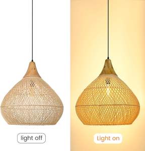 New Design 2024 Rattan <b>Lampshade</b> Adjustable <b>Vintage</b> Farmhouse Chandelier <b>Lampshade</b> for Home Decoration Wholesales in Vietnam - Product Image 4