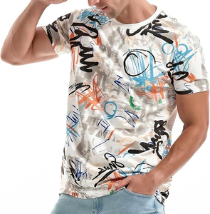 Camiseta de manga corta con estampado personalizado para hombre Camisetas de calle personalizadas Deportes Algodón Manga corta Impresión de diseñador de lujo - Product Image 3