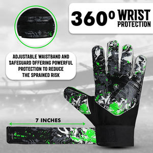 Gants de gardien de but professionnels antidérapants respirants à doigts entiers en latex avec fermeture à scratch pour la protection au football - Product Image 5