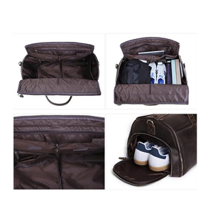 กระเป๋าเดินทางสำหรับผู้ชายกระเป๋าหนังผ้าใบแบบดั้งเดิม, กระเป๋าเดินทางแบบถือกระเป๋าเดินทางสำหรับใส่วันหยุดสุดสัปดาห์ - Product Image 4