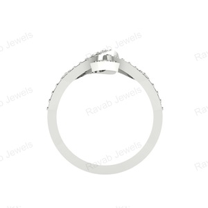 Vente en gros de bagues en argent sterling 925 plaqué or avec double cœur creux en zircon, lunette pour toujours, cadeau d'anniversaire de mariage, bon - Product Image 6