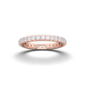 Anillo de Bodas de eternidad completa de diamante redondo de moissanita de 0,75 quilates de quilates hecho en oro sólido de 10K, 14K o 18K para mujer - Product Image 5