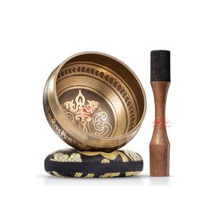 ชามร้องเพลงสไตล์ทิเบตดีไซน์แบบโบราณทำจากทองเหลืองทำจากโลหะมีหลายรูปทรงชามสำหรับร้องเพลงดีไซน์แบบทิเบตใช้ค้อนเหมาะสำหรับการร้องเพลง - Product Image 1