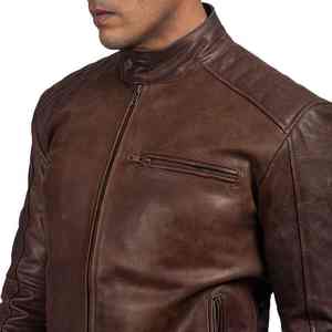 Vestes uniques pour hommes Vestes de haute qualité à col montant de couleur marron pour hommes Dernière arrivée Veste à prix raisonnable pour hommes - Product Image 5