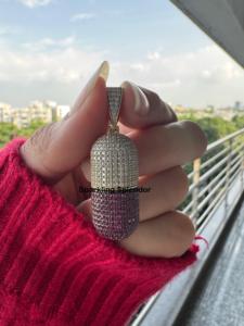 Pendentif personnalisé en argent S925 Moissanite glacé plaqué or pour le rappeur Hip Hop bijoux cubains - Product Image 3