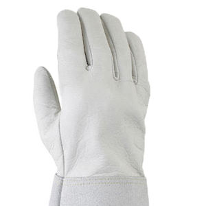 Gants de soudage Tig XL imprimés avec logo personnalisé, cuir de vache fendu résistant à la chaleur, équipement manuel de protection à vendre - Product Image 5