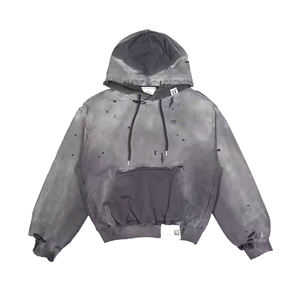 Fabricants sur mesure, sweat-shirt d'hiver 100% coton, tissu lourd, coupe et couture, broderie, patch, effet délavé, homme, lavage à l'acide - Product Image 4