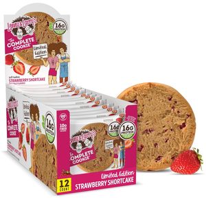 Lenny & Larry's 12 pack 4oz <b>Protein</b> Cookie Non-GMO Vegan High Fiber, Strawberry Shortcake - Product Image 1
