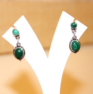 Boucles d'oreilles pendantes en argent sterling et malachite, style bohème, pour la prière et la dévotion, qualité supérieure - Product Image 5