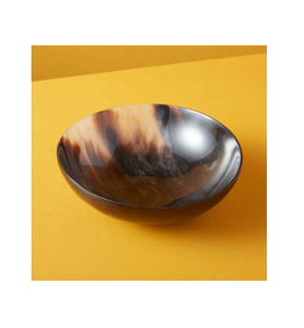 Bol à salade et à fruits vintage en corne de buffle sculptée, vaisselle indienne en corne, idéal pour les cadeaux d'affaires - Product Image 5