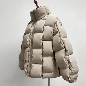 Abrigo de invierno personalizado de calidad para hombre, cadenas largas con cuello redondo, chaqueta acolchada de invierno con cremallera calentada, estilo informal, más patrón de lona con capucha - Product Image 4