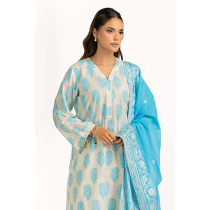 IUSTKSD-1079 Ensemble 3 pièces en fil slub imprimé laqué, style décontracté d'été - Product Image 6