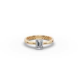 Anillo de compromiso de oro amarillo con diamante cultivado en laboratorio de corte esmeralda de 0.75 ct, 1 pieza, certificado IGI - Product Image 1