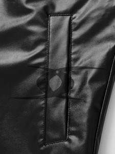 แจ็กเก็ตหนังแท้ของผู้ชายเสื้อแจ็กเก็ตหนังแท้แขนยาวเข้ารูปดีไซน์เย็บปะติดกันน้ำฤดูหนาว - Product Image 4