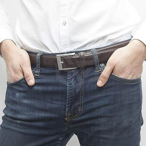 Ceinture personnalisée pour homme avec boucle ardillon ceinture noire et portefeuille en cuir ceinture en cuir de vache à vendre - Product Image 5