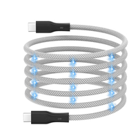 Câble de charge rapide de type C à type C/Lightning 3A de 3,3 pieds Câble tressé en nylon 60W pour appareils Apple et Samsung