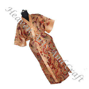 KL013 Beautiful Vintage Silk Sari Floral Jacket Bohemian Winter Long Handmade Jacket With Belt Closer Vintage Sari Kimono Long - Product Image 2