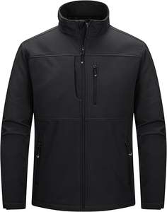 Veste Softshell légère imperméable pour homme avec doublure en polaire chaude Coupe-vent pour les voyages la randonnée le golf la moto la course automobile - Product Image 1