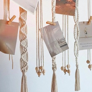 Portafotos de Macramé para Colgar en la Pared, Decoración Elegante para el Hogar, Sala de Estar, Dormitorio y Exhibición Creativa de Recuerdos de la India - Product Image 5