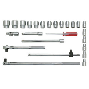 Juego de Llaves de Tubo de Alta Resistencia con Caja Metálica de 25 Piezas, de 8-32 mm, con Accionamiento de 1/2 Pulgada - Product Image 3