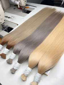 Extensiones de Cabello Humano Virgen Vietnamita Rubio 613 Liso Extremo, Cabello Sedoso de Doble Trama con Cutícula Completa - Product Image 3