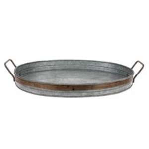 Plateau de service en métal galvanisé de qualité supérieure avec fini antique parfait pour les cuisines de ferme ou les événements extérieurs rustiques - Product Image 6