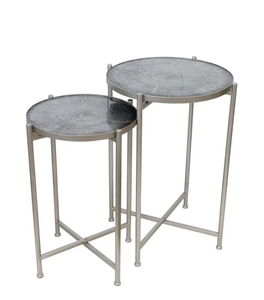 Table basse et gigogne en métal au design moderne Incrustation fantaisie Nouvelle version pour table de salon à usage domestique - Product Image 3