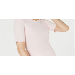 Top da Donna Maison Jules con Collo Rotondo e Maniche al Gomito, Traspirante, Rosa, in Maglia e Chiffon, Stile Casual, Taglie XS-XL-4XL - Product Image 2