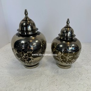 Decorative Ginger <b>Jars</b> <b>Spice</b> Storage <b>Jars</b> and Pots Kitchenware Usage Premium Quality Metal Gold Color Shiny Ginger <b>Jar</b> Supply - Product Image 4