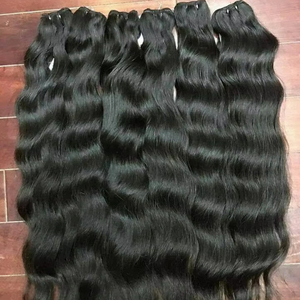 En vrac 100% Vierge Indien Remy Cheveux Humains Brut Naturel Noir Couleur Ondulé Style Tressage Tissage Traitement Chimique Gratuit pour les Femmes - Product Image 5