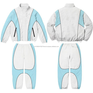2025 conception personnalisée hiver Streetwear tissu doux Jogging costume de sport veste à glissière complète pantalon ensemble en gros coupe-vent survêtement - Product Image 6