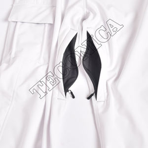 Pantalon de neige imperméable blanc de haute qualité avec taille à cordon de serrage, poches sécurisées et fermetures éclair, ourlets droits - Product Image 5