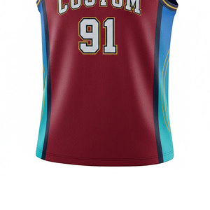 เสื้อบาสเก็ตบอลทีมชายแบบกำหนดเอง ชุดกีฬาแบบมืออาชีพ ทรงเข้ารูป ไม่มีแขน สามารถปรับแต่งชื่อและหมายเลขผู้เล่นได้ - Product Image 5