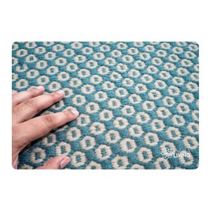 Alfombra de lana tejida a mano azul turquesa y marfil para el hogar, sala de estar, dormitorio, alfombra, decoración de suelo, diseño suave y duradero - Product Image 5