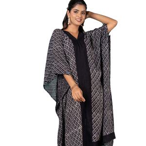 Latest Designer 2026 Hot Seller Fashionable Women Elegant Long Loose Fitted Block Printed Casual Kaftan Summer Women Dress - Product Image 1