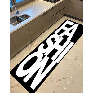 Tapis imprimé : Lavable en machine, moderne, décoratif, tendance, cadeau, chemin de table, petit, grand, noir et blanc, tapis doux non tissé - Product Image 4