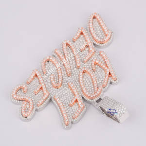 Luxurious 14K White & <b>Rose</b> <b>Gold</b> Plated Rapper Style <b>Pendant</b> Fully Iced out Hip Hop with Lab Grown Diamond Passes Diamond Tester - Product Image 4