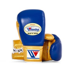 Pro Winning Gants de boxe dorés lacés personnalisables Gants d'entraînement de boxe en cuir véritable - Product Image 3
