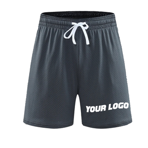 Men's High Quality Summer Fitness Clothing Custom Logo Mesh Shorts Quick Drying Double <b>Layer</b> Polyester Casual Solid Workout - Product Image 3