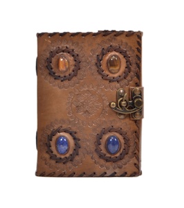 สมุดบันทึกปกหนังพร้อมตะขอสมุดเขียนหินถ่านทำมือสำหรับผู้ชายและผู้หญิงสมุดแพลนเนอร์เขียนกระดาษไร้เส้น - Product Image 4