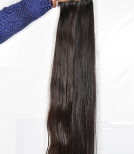 Vente en gros d'extensions de cheveux indiens vierges Remy paquet de couleur naturelle cuticule alignée vague profonde noir pour les femmes - Product Image 4