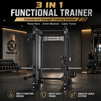 PowerX Commercial 3 en 1 : Appareil d'entraînement fonctionnel, Crossover à câbles et Smith Machine pour la musculation