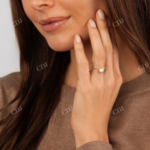 Anillo de Diamante Solitario Cultivado en Laboratorio de 1.50CTW, Oro Amarillo Sólido de 18k, Estilo Vintage, para Boda o Fiesta, Personalizable, Joyería para Mujer - Product Image 4