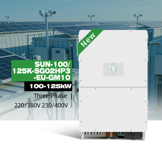 Deye Solar Power Panel Inverter 100KW 125KW Hybrid Energy Storage  Industrial Power System Inverter SUN-100/125K-SG02HP3-EU-GM10