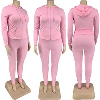 Ensemble de 2 pièces de vêtements pour femmes de grande taille vêtements de détente skinny surdimensionnés à manches longues et à épaules tombantes sweats à capuche vierges avec pantalons de jogging