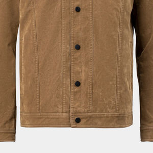 Veste en cuir PU personnalisable par le fabricant direct, kaki foncé, manches longues, hiver, respirante, anti-UV, doublure en fausse fourrure - Product Image 3