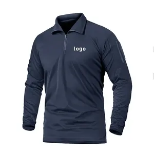 Camiseta Polo personalizada para hombre, jersey de patrón liso, transpirable con logotipo de diseño personalizado, disponible en diferentes colores, con cremallera lisa - Product Image 5