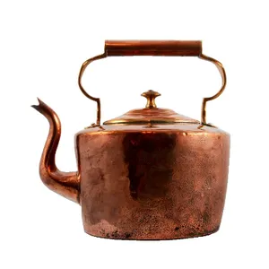 Metal saf bakır çay ve kahve hizmet çay su ısıtıcısı dekoratif hizmet demlik pirinç topuzu su ısıtıcısı