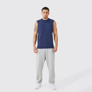 Débardeur Muscle Fit pour hommes en coton mélangé tricoté séchage rapide personnalisable vêtements de sport de musculation expédition rapide en gros - Product Image 4